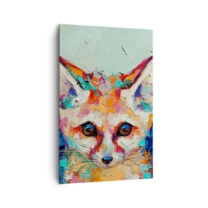 Cuadro sobre lienzo - Impresión de Imagen - Un retrato colorido de un zorro fennec en el estilo de pintura expresiva. - 80x120cm - Mirada penetrante - Decoración de pared moderna para salón y dormitorio ARTTOR