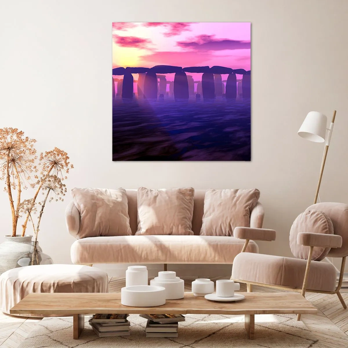 Cuadro sobre lienzo - Impresión de Imagen - Misterio al amanecer en la niebla - 60x60 cm