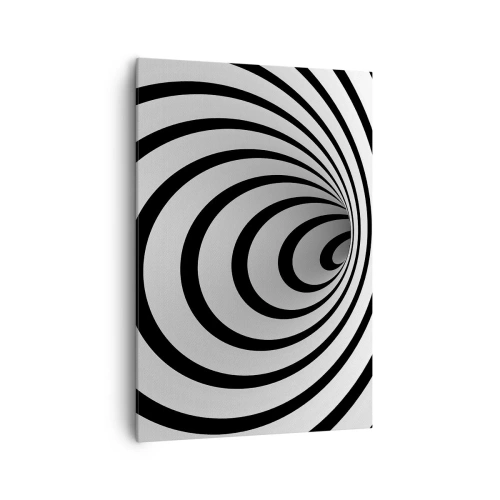 Cuadro sobre lienzo - Impresión de Imagen - Una espiral en blanco y negro que crea un efecto hipnótico. - 70x100cm - ¿Tampoco puedes resistirte? - Decoración de pared moderna para salón y dormitorio ARTTOR