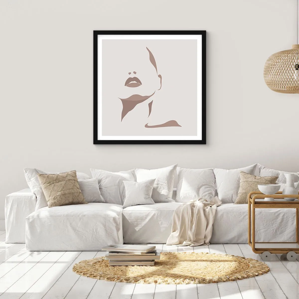 Póster en marco negro - Creación a partir de la luz y la sombra - 60x60 cm