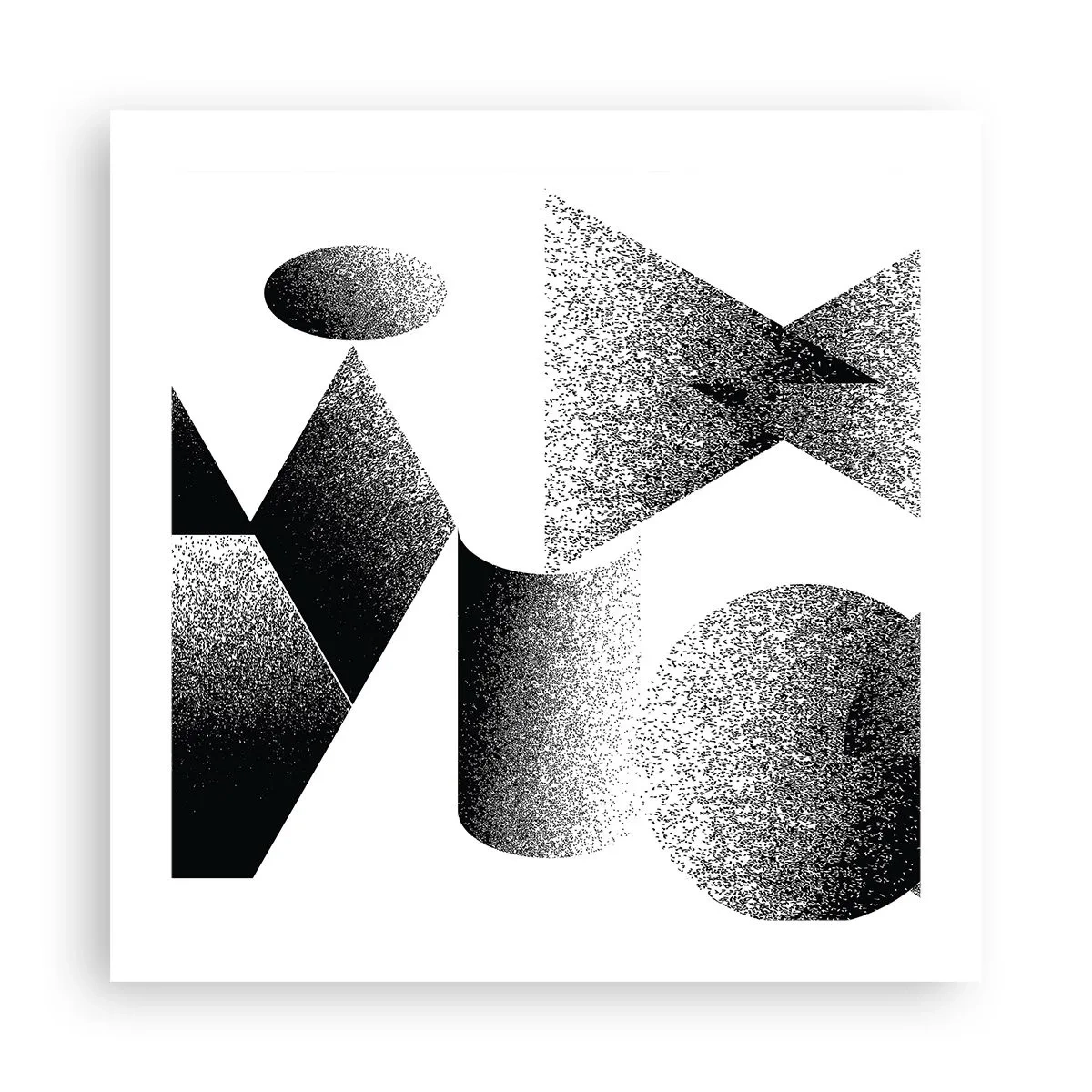 Póster - Ángulos y óvalos - 50x50 cm