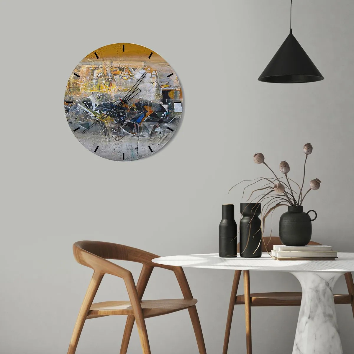 Reloj de pared - Reloj de vidrio - Todo se pondrá en su sitio - 40x40 cm