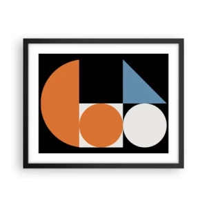 Póster en marco negro - Diseño con figuras - 50x40 cm