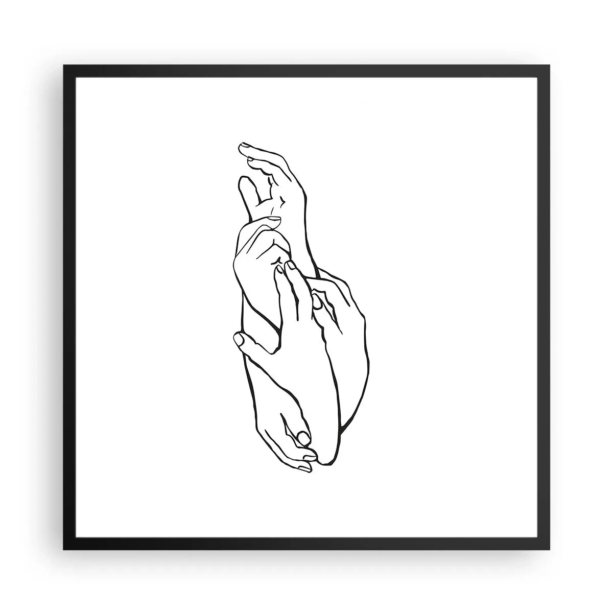 Póster en marco negro - El tacto - 60x60 cm