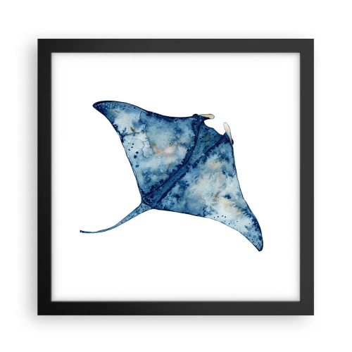 Póster en marco negro - La vida en azul - 30x30 cm