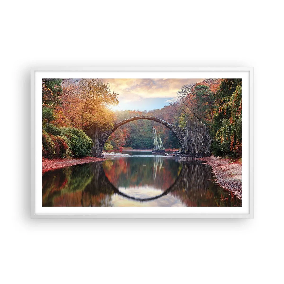 Póster en marco blanco - Al otro lado del espejo - 91x61 cm