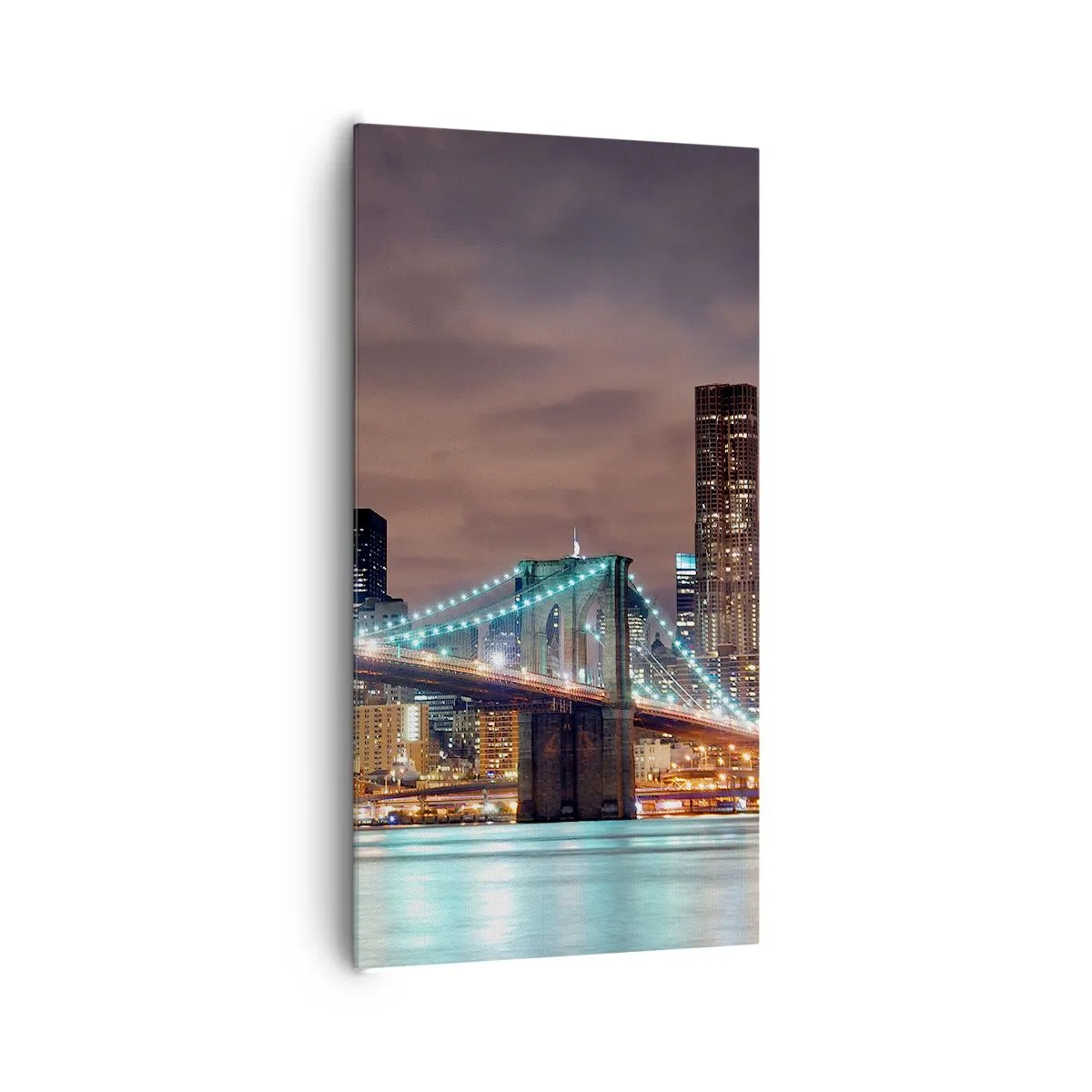 Cuadro sobre lienzo - Impresión de Imagen - Las luces de la gran ciudad - 65x120 cm