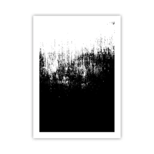 Póster - Composición abstracta en blanco y negro - 50x70cm - Y el ganador es... - Decoración de pared moderna para salón y dormitorio ARTTOR