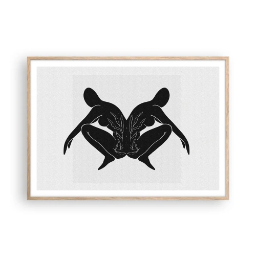 Póster en marco roble claro - Un alma compartida - 100x70 cm