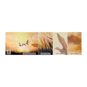 Muestra de fotomural Premium Canvas - El comienzo de un largo viaje - Naturaleza, Pato salvaje, Paisaje - 100x30 cm