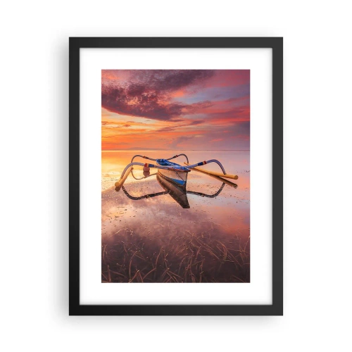 Póster en marco negro - Calma de una tarde tropical - 30x40 cm