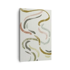 Cuadro sobre lienzo - Impresión de Imagen - Arcos abstractos en colores pastel - 80x120cm - La alegre danza de la abstracción - Decoración de pared moderna para salón y dormitorio ARTTOR