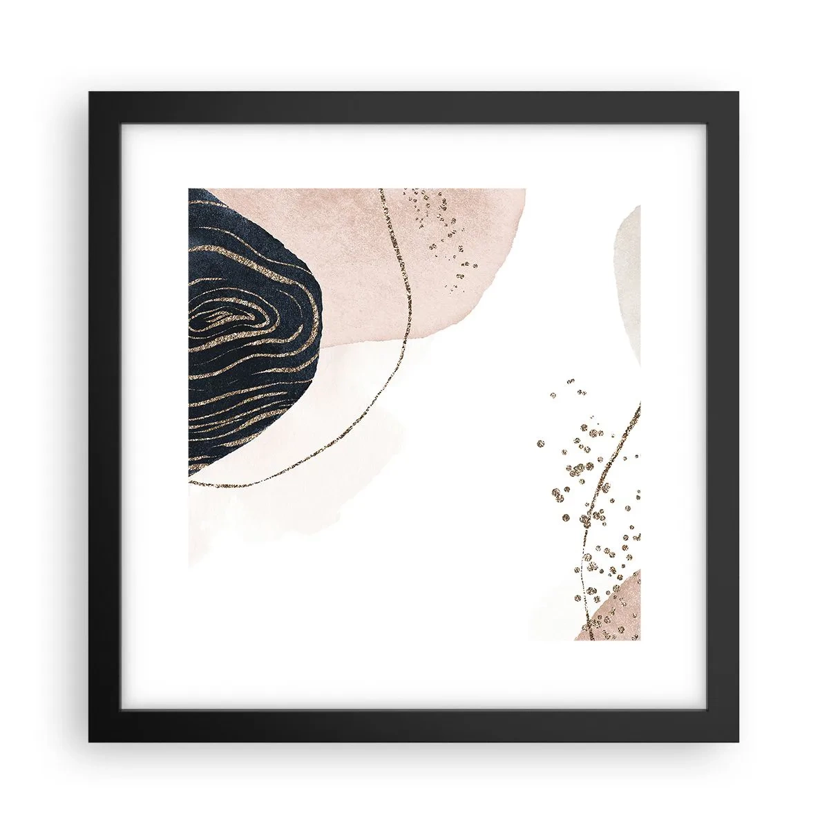 Póster en marco negro - Todo fluye - 30x30 cm
