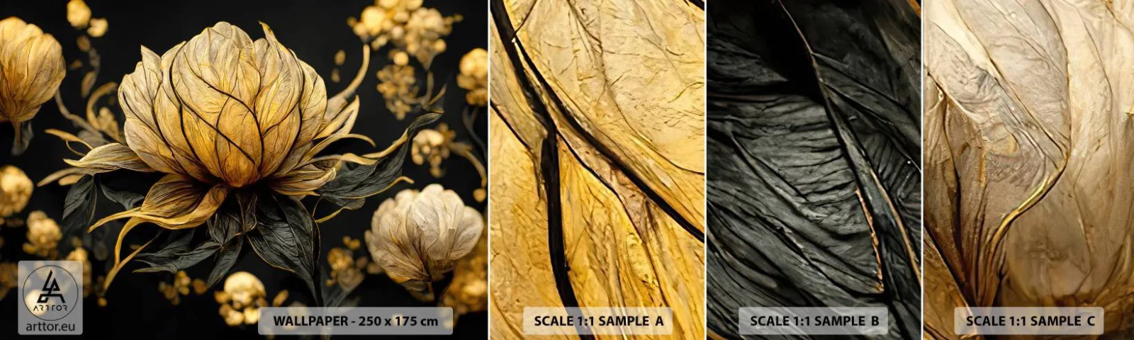 Muestra De Fotomural Standard Eco - Sutil fragilidad - Flor, Arte deco, Glamour - 100x30 cm