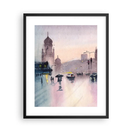 Póster en marco negro - En una niebla lluviosa - 40x50 cm