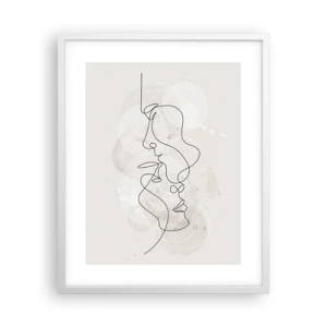 Póster en marco blanco - En un abrazo - 40x50 cm