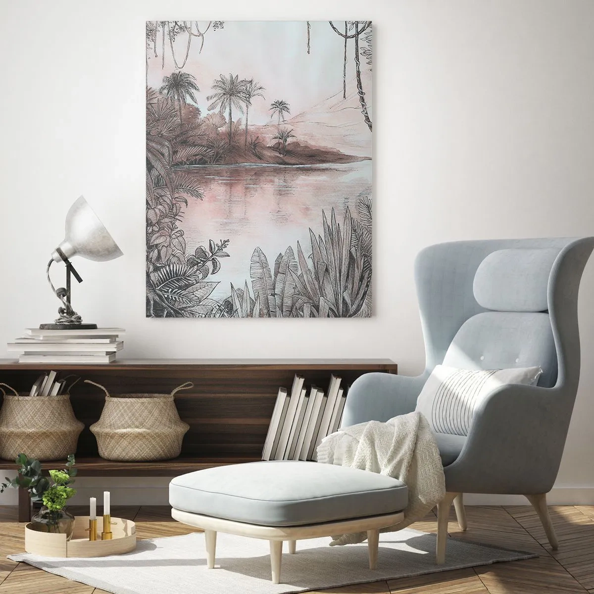 Cuadro sobre vidrio - Impresiones sobre Vidrio - Diario de un explorador del siglo XIX - 80x120 cm