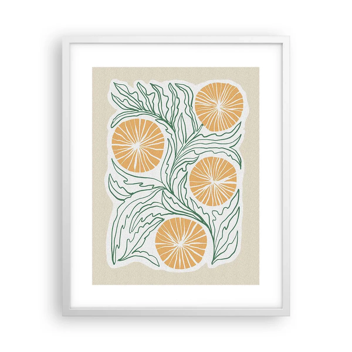 Póster en marco blanco - Étnico con un toque de abstracción - 40x50 cm