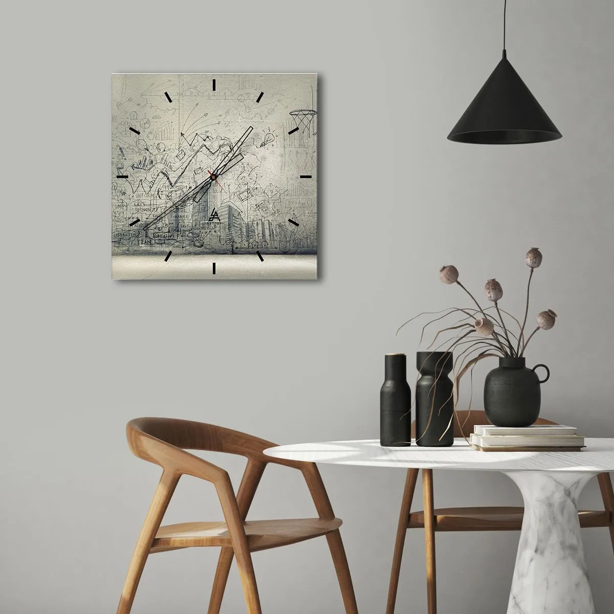 Reloj de pared - Reloj de vidrio - Mi gloriosa vida en la ciudad - 40x40 cm