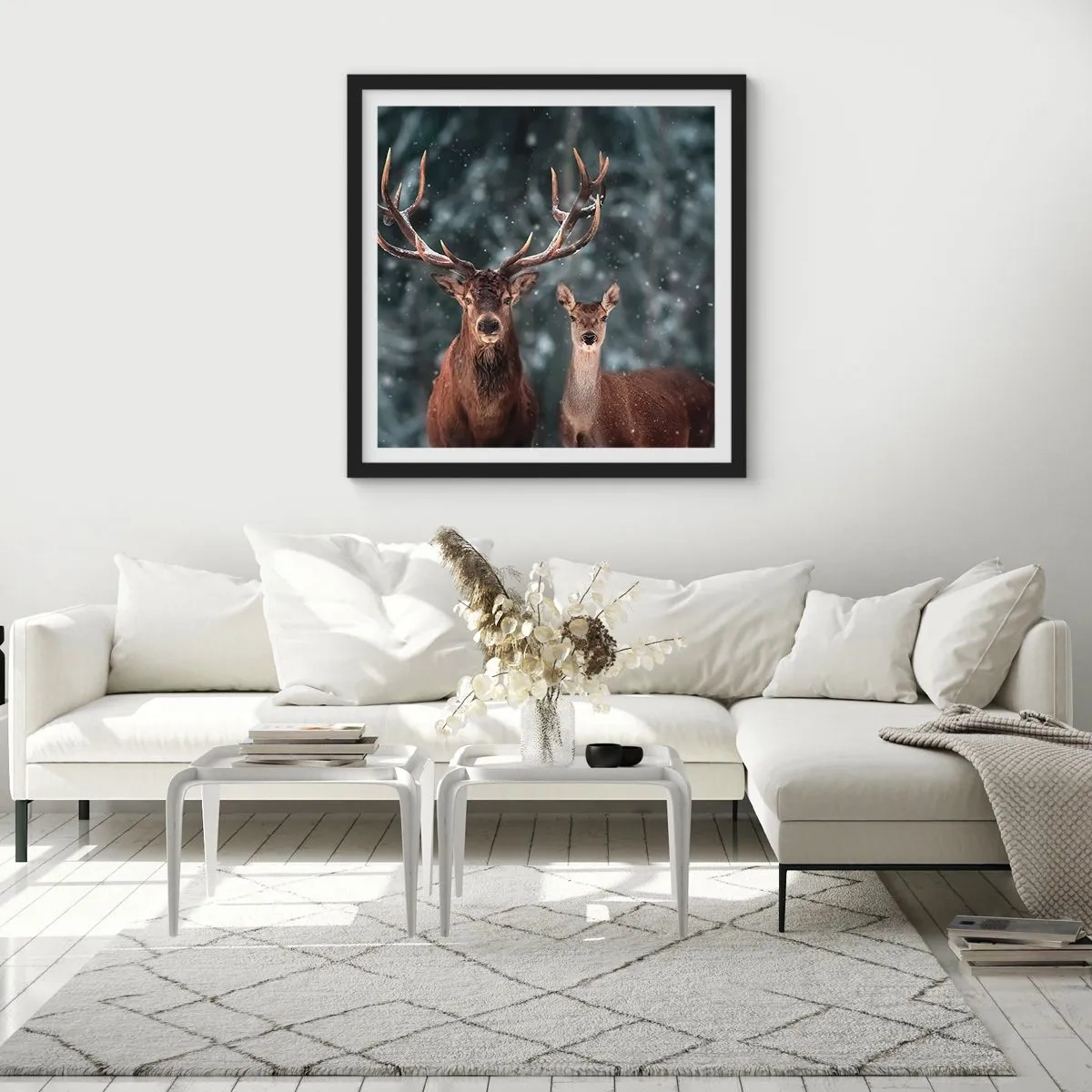 Póster en marco negro - El señor y la señora del bosque - 50x50 cm