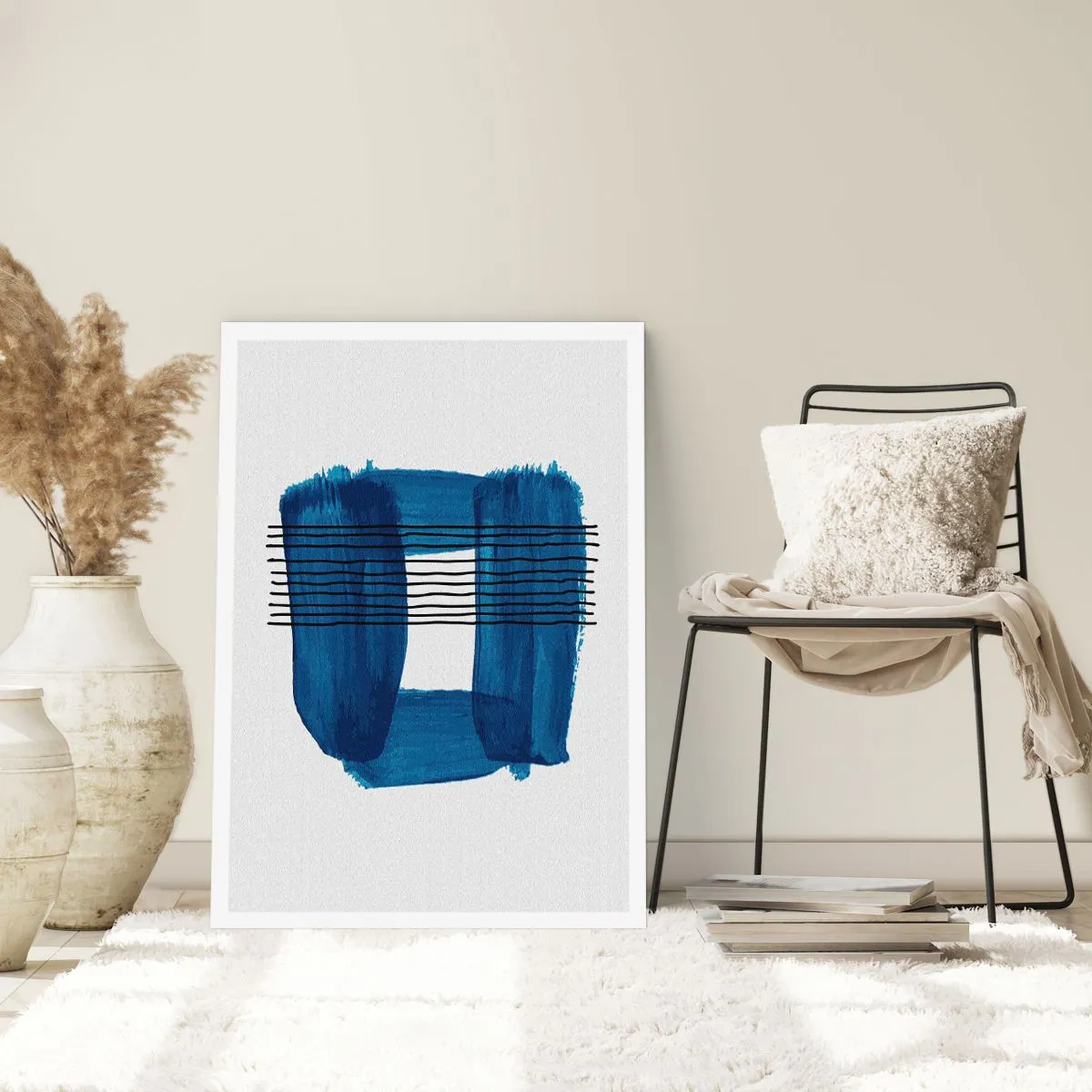 Póster - Composición azul y negra - 40x50 cm