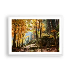 Póster en marco blanco - Tiempo de descanso - 70x50 cm