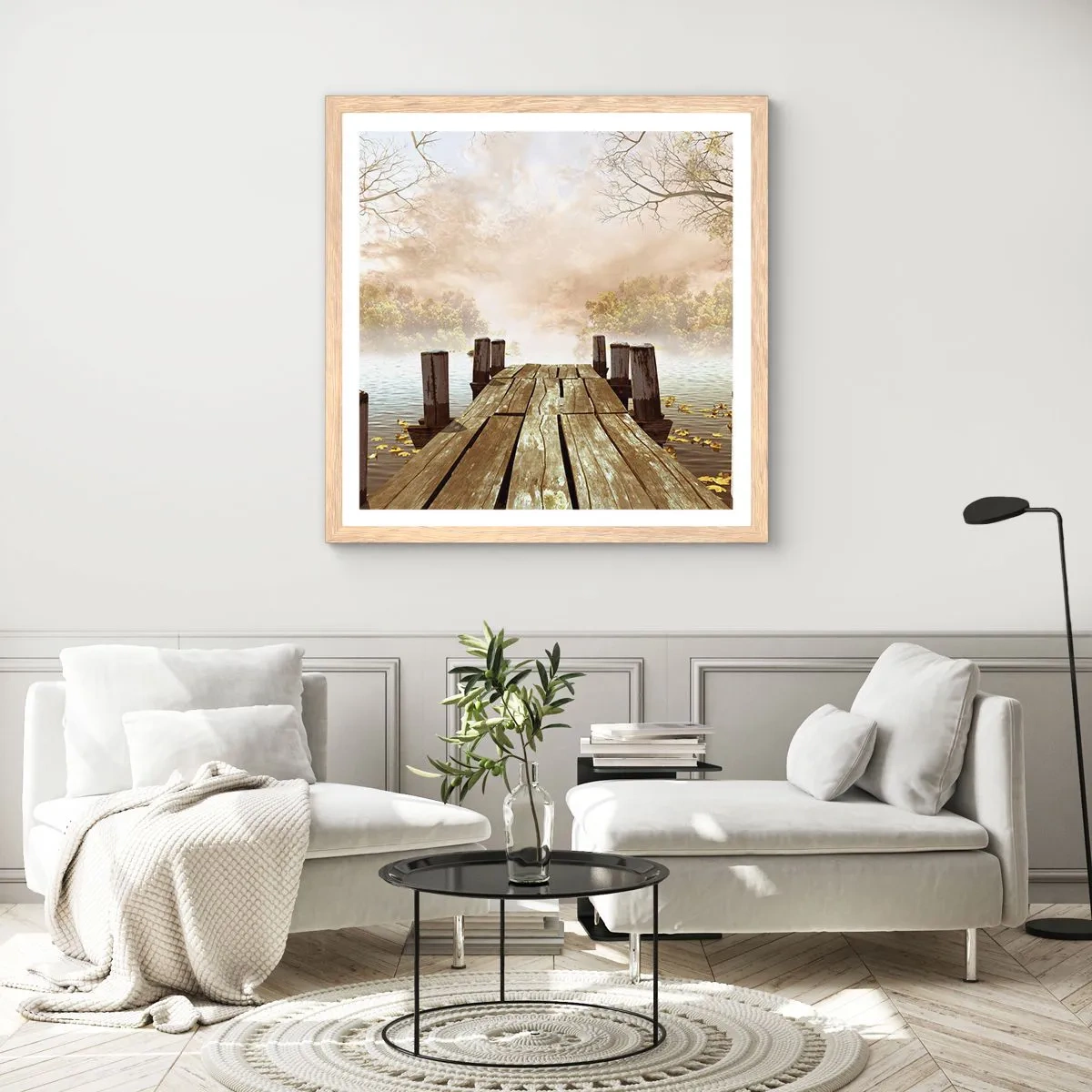 Póster en marco roble claro - La leve tristeza del otoño - 50x50 cm