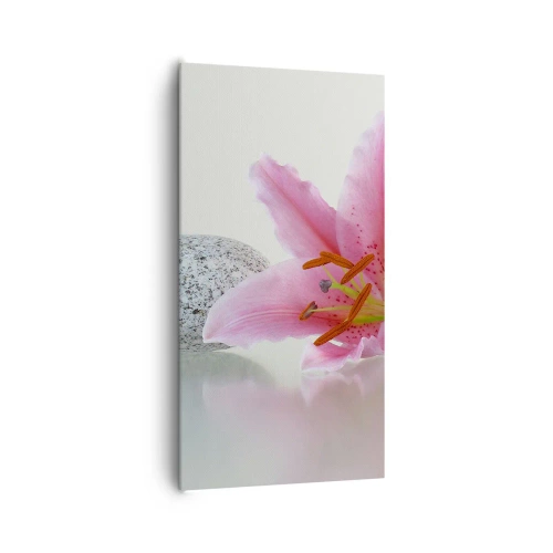 Cuadro sobre lienzo - Impresión de Imagen - Estudio en rosa, gris y blanco - 65x120 cm