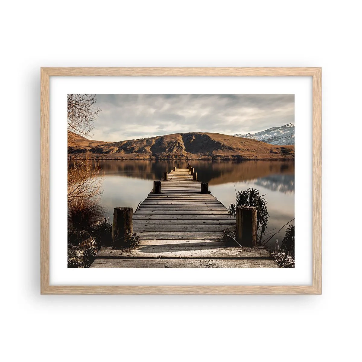 Póster en marco roble claro - Un paisaje en silencio - 50x40 cm