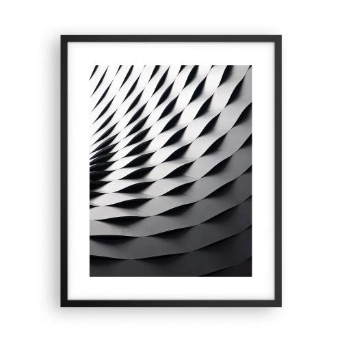 Póster en marco negro - En la superficie de las ondas - 40x50 cm