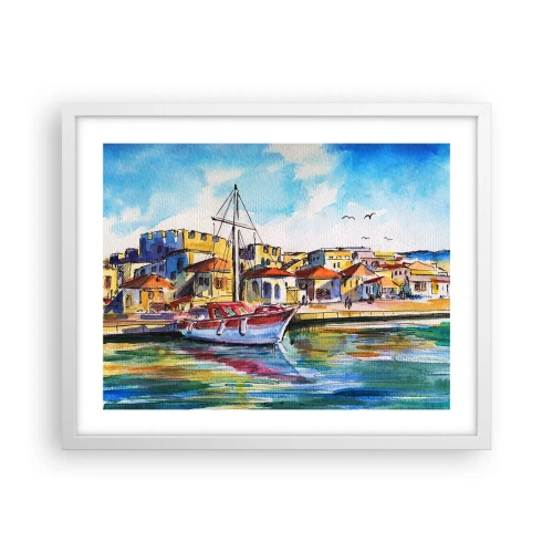 Póster en marco blanco - Tarde de arco iris - 50x40 cm