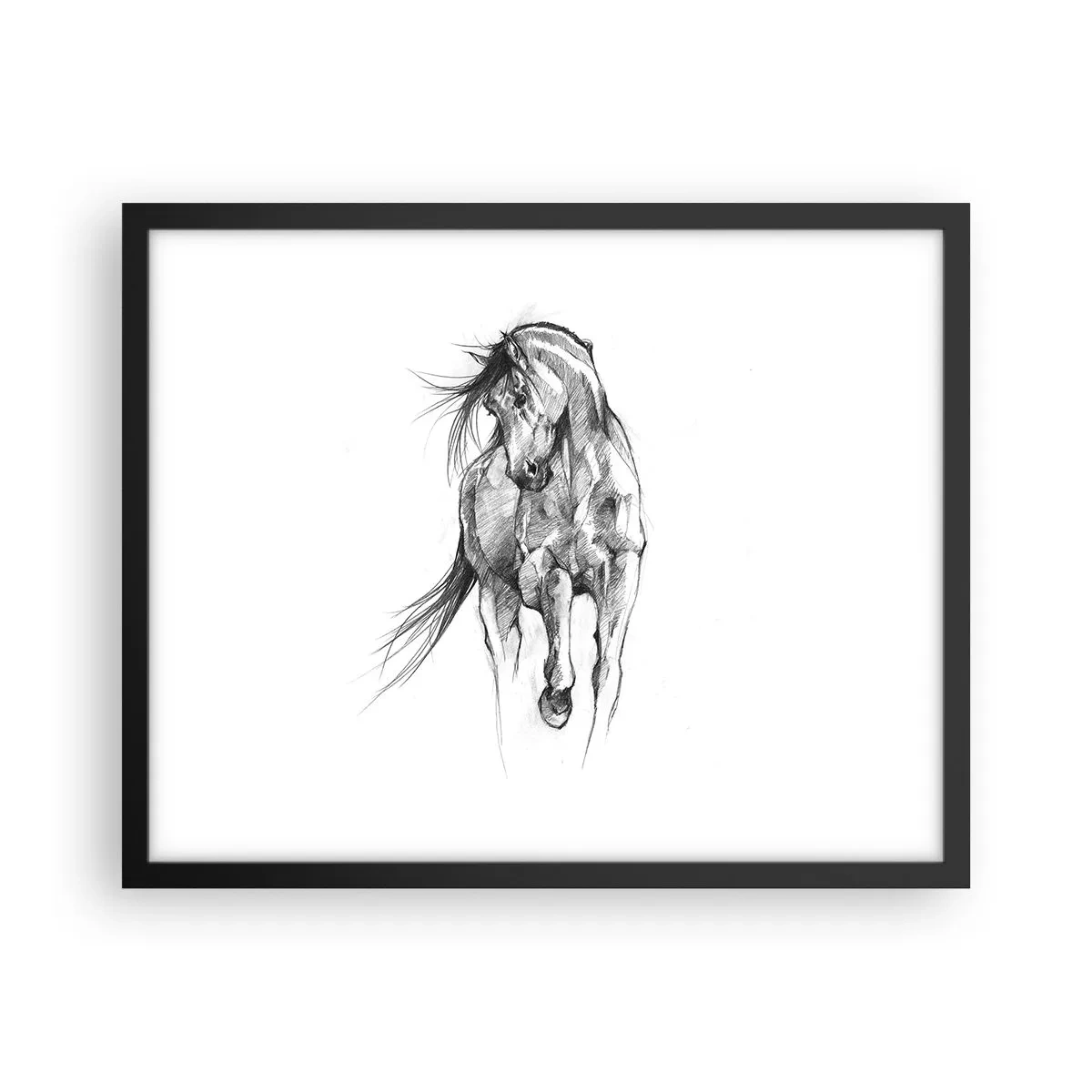 Póster en marco negro - En un elegante trote - 50x40 cm