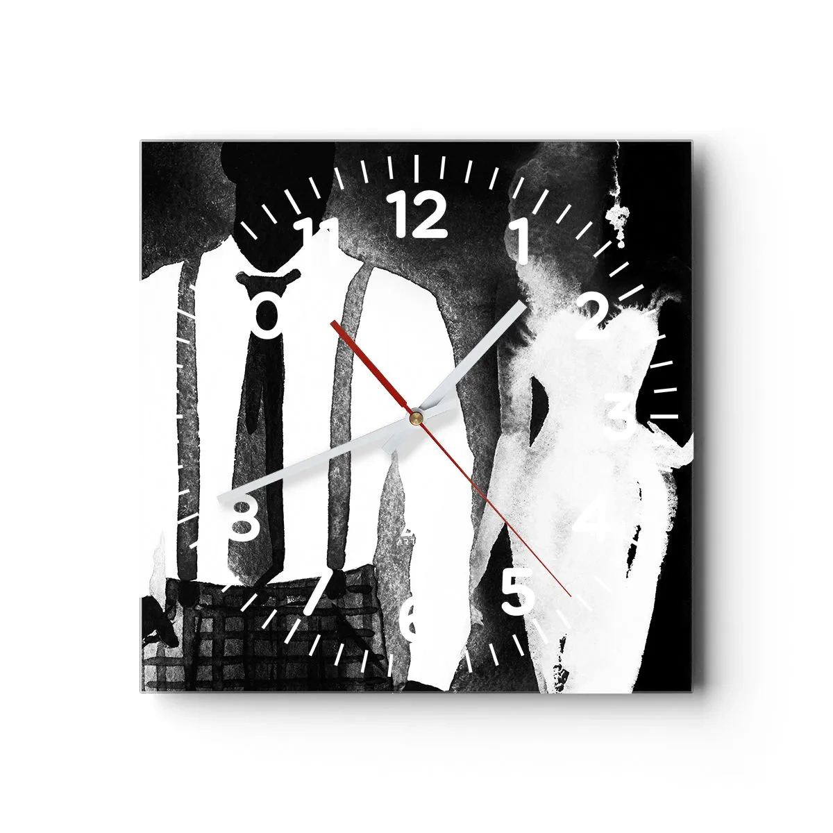 Reloj de pared - Reloj de vidrio - En un ambiente noir - 40x40 cm