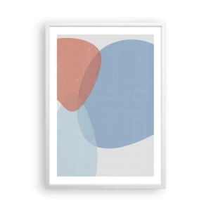Póster en marco blanco - Relaciones en colores pastel - 50x70 cm