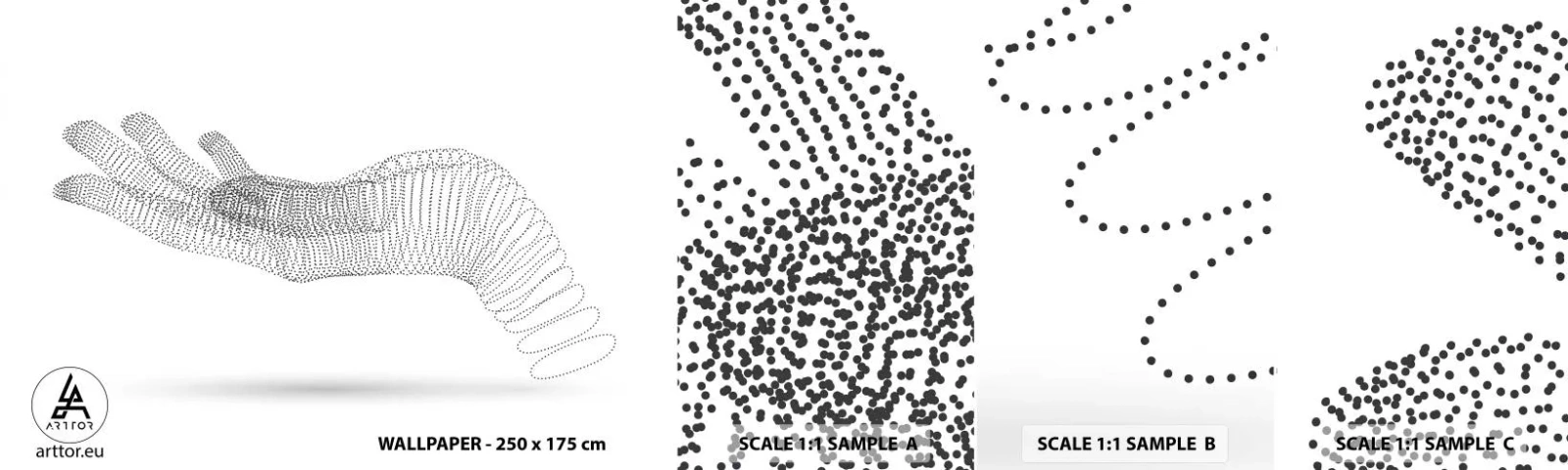 Muestra de fotomural autoadhesivo Deluxe Sticker - Mano elástica - Abstracción, Gráficos, Mano - 100x30 cm