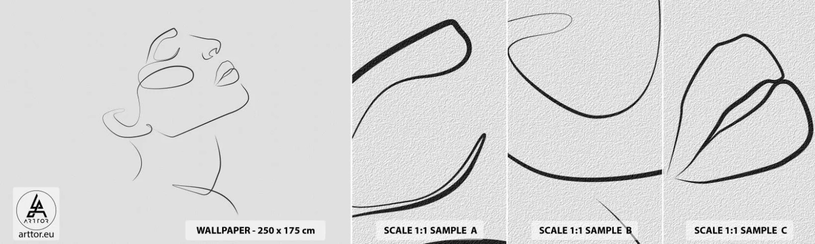 Muestra De Fotomural Standard Eco - Meandros de un sueño - cara de mujer, retrato de una mujer, Gráficos - 100x30 cm