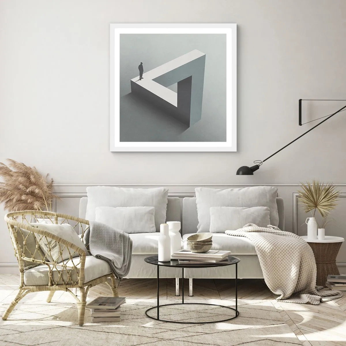 Póster en marco blanco - Y, sin embargo, es posible - 40x40 cm