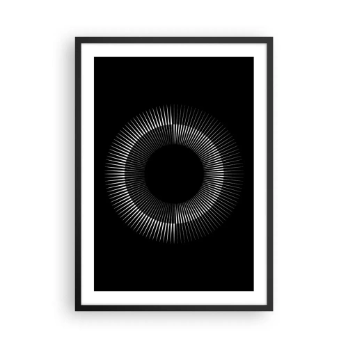 Póster en marco negro - Una composición fascinante de un círculo luminoso sobre un fondo negro. - 50x70cm - Sol negro - Decoración de pared moderna para salón y dormitorio ARTTOR