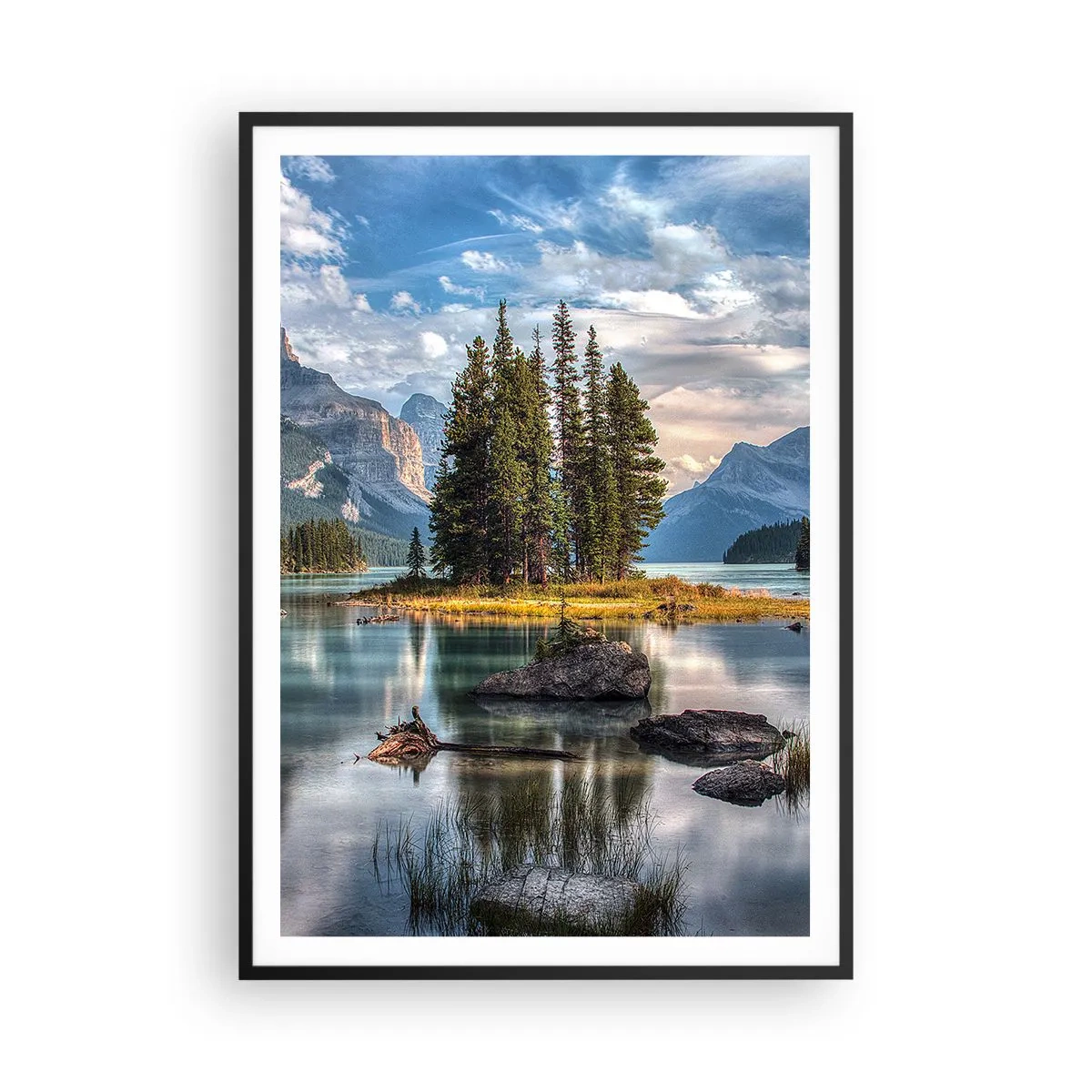 Póster en marco negro - Sobre el agua cristalina... - 70x100 cm