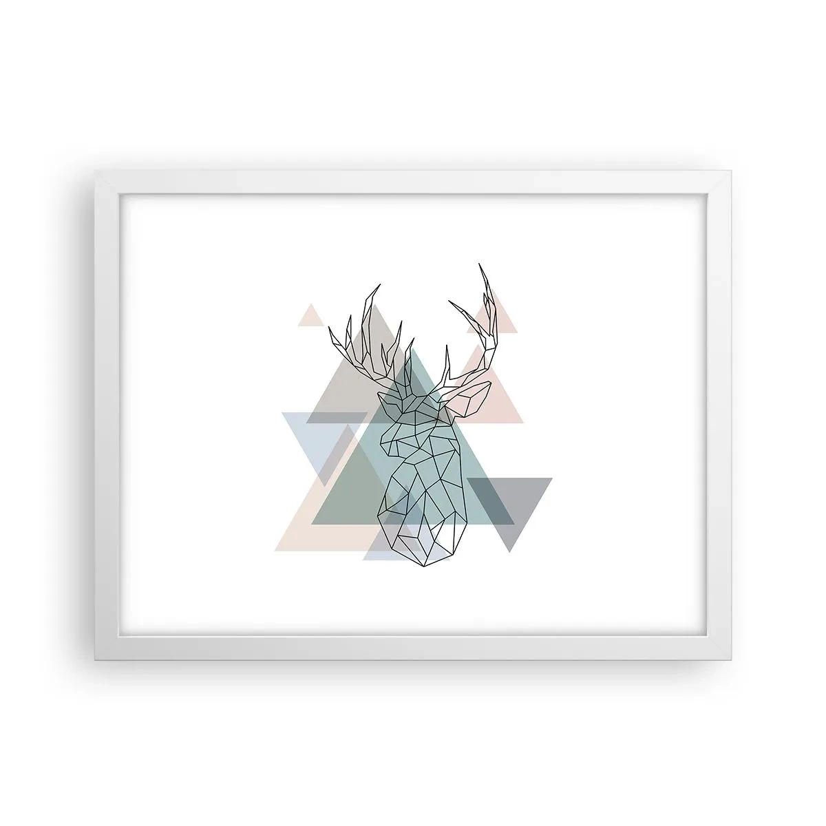 Póster en marco blanco - En un bosque geométrico - 40x30 cm