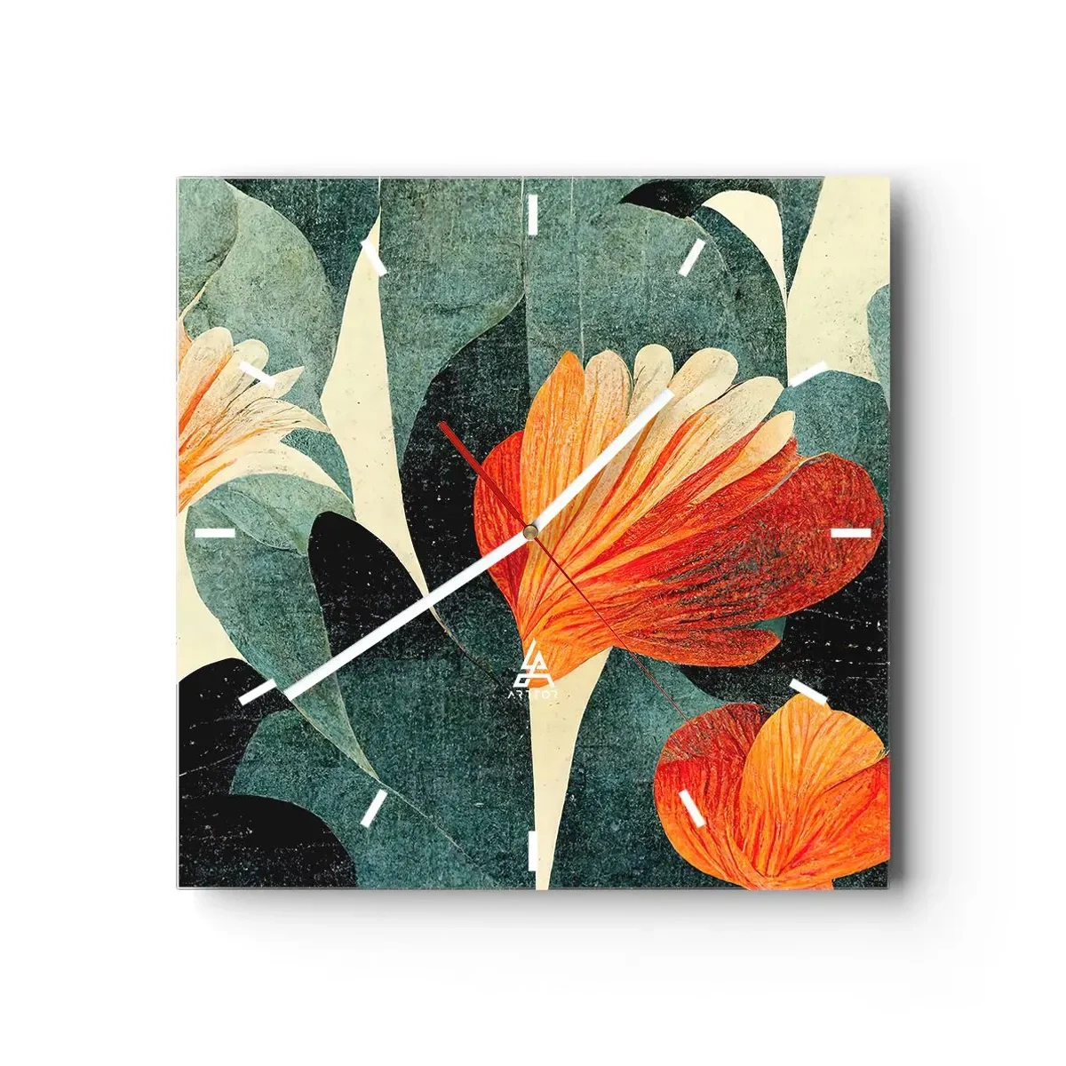 Reloj de pared - Reloj de vidrio - El calor del trópico y el frescor del verdor - 40x40 cm