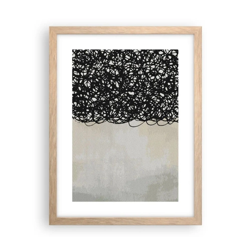 Póster en marco roble claro - Una abstracción arremolinada - 30x40 cm