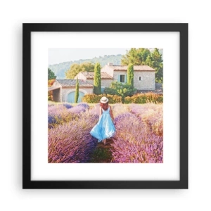 Póster en marco negro - La chica de la lavanda - 30x30 cm
