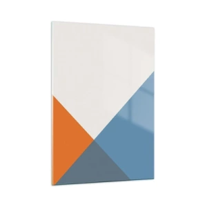 Cuadro sobre vidrio - Impresiones sobre Vidrio - Composición geométrica con triángulos de colores. - 50x70cm - Desde el punto de vista de... - Decoración de pared moderna para salón y dormitorio ARTTOR