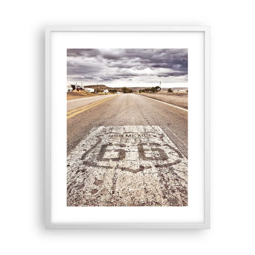 Póster en marco blanco - Mother Road: una leyenda americana - 40x50 cm