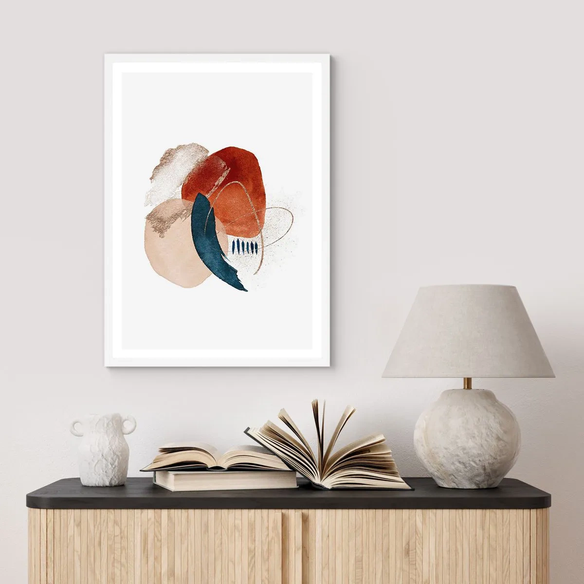 Póster en marco blanco - Composición ovalada - 70x100 cm