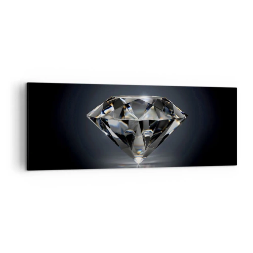 Cuadro sobre lienzo - Impresión de Imagen - Una interpretación artística de un diamante sobre un fondo oscuro. - 140x50cm - Riqueza y belleza - Decoración de pared moderna para salón y dormitorio ARTTOR