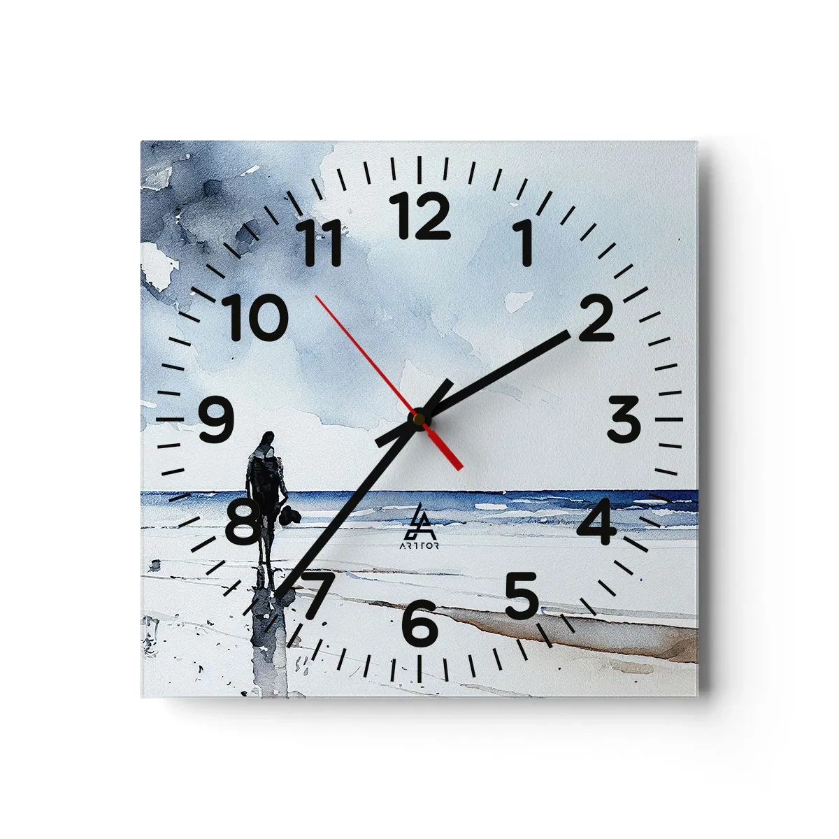 Reloj de pared - Reloj de vidrio - Conversación con el mar - 40x40 cm