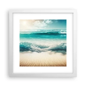 Póster en marco blanco - Calma oceánica - 30x30 cm