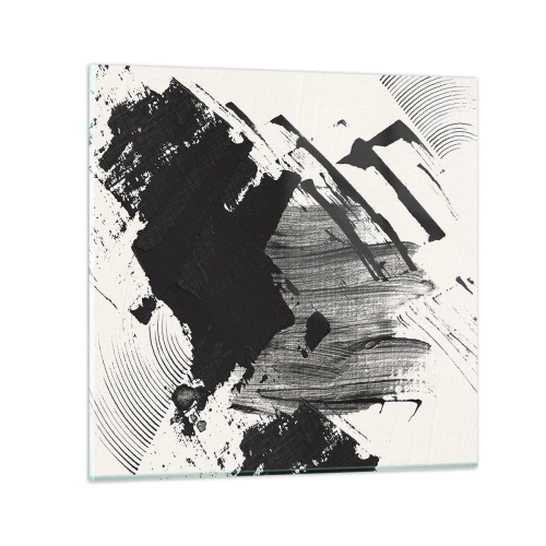 Cuadro sobre vidrio - Impresiones sobre Vidrio - Abstracción: la expresión del negro - 30x30 cm